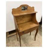 Oak wooden desk 25 1/2 x 14 x 50 needs tlc