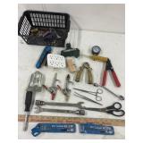 small tote of misc tools