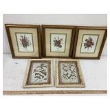 5 floral pics, 3- 13 x 16 & 2-10 x 14, the 2 have