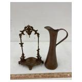Brass Stand and Copper pitcher vase