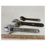 2- 12' & 1-8' adjustable wrenches,1-12' needs work
