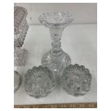Lot of Cut Glass candle holders with Pedestal