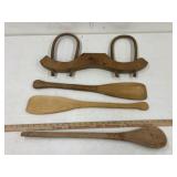 Decorative Wooden Yoke & 3 paddles