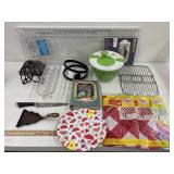 Box of Kitchen wear includes containers, shelf,