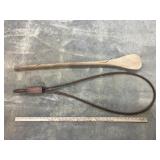 Wooden rug beater & apple butter paddle