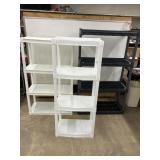 3 plastic shelving units, as shown