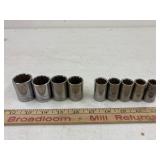 9 Craftsman1/2 drive metric sockets