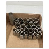 Box of Craftsman 1/2 drive sockets, standard