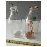 2 quart milk bottles, 1 marked Andalusia Beaver