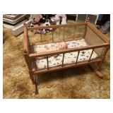 Vintage doll cradle,22 18 1/2 x 14