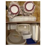 Tupperware & Mayer China plates