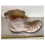Boot planter, approx 16 x 10 1/2 x 10 1/2