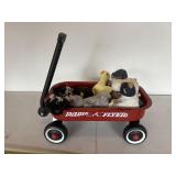 Small Radio Flyer wagon w/stuffed animals