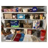 Contents of shelves, bring boxes