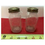 2 Vintage Mini Atlas Mason jar coin banks
