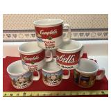 6 large Campbell's Soup Mugs, bring box