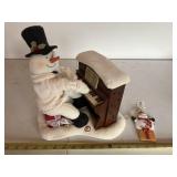Piano playing Snowman, works & ornament