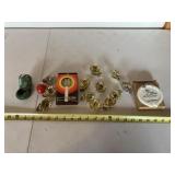 Lot of clip on candle holders, candles & more