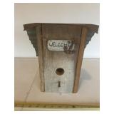 Wood & Metal Bird House, 9x7x11