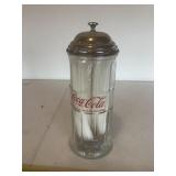 Vintage Glass Coca-Cola Straw Dispencer,