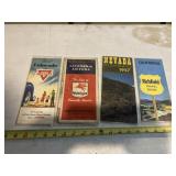 4 Vintage Road Maps, CA, CO, NV & CA/AZ