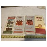 4 Vintage Road Maps, IA, NE, ND/SD & IN