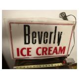 Beverly Ice Cream Sign, lights up, 21 x 13