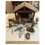 Vintage Nativity Scene & tree