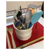 Utensil crock with contents