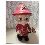 Vintage ceramic 'Fire Boy' fireman