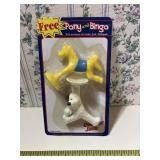 Vintage Cracker Jack Pony & Bingo toy NIB