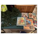Lot of Christmas books & garland lights
