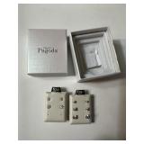 5 pr earrings marked 925, 2 - CZ Star 3-CZ round