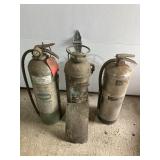 3 vintage fire extinguishers