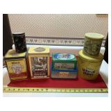 Lot of 7 collectible tins, bring boxes