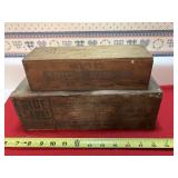 Blue Label & Mel-O-Bit vintage wooden cheese boxes