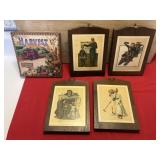 4 Norman Rockwell prints on wood & Harvest one
