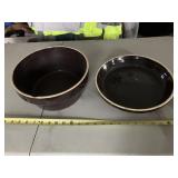 Crock bowl 10 1/4  & shallow crock 4 1/2 & shallow