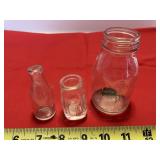 3 glass bottles, Evenflow baby, Quality Dairy