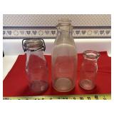 3 bottles, Isaly's 1 qt, broke but piece taped in