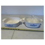 1 & 1 1/2 qt Cornware cornflower bottoms, 1 lid