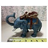 Vintage Mechanical Cast Iron Elephant Coin Bank