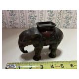 Vintage Cast Iron still elephant bank, heavy