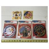 4 Firefighters patches & sticker, NEW
