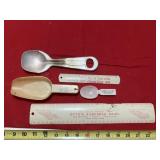 6' & 12' Otto's Dairy rulers, City Market scoop,