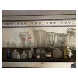 Lot of glass includes sundae glasses, Planters