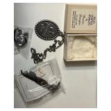 Pewter Jewelry,A Firemans Mom, pheasant w/ feather