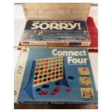 Vintage Sorry & Connect Four games,looks complete