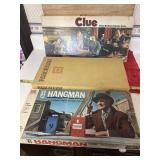 Vintage Hangman, Parcheesi & Clue, look