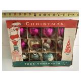 Box of 12 Christmas glass balls, vintage